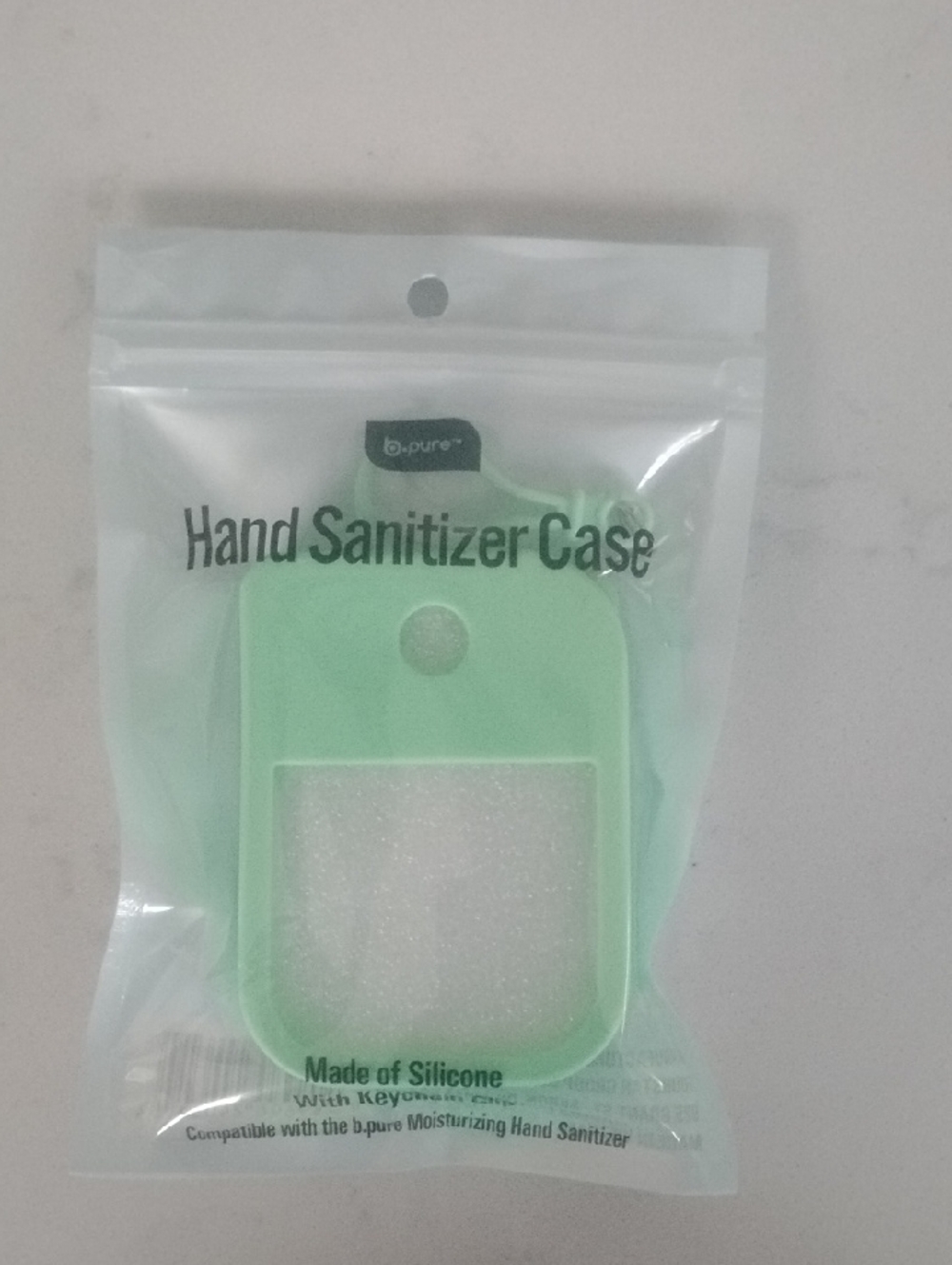 b.pure Silicone Hand Sanitizer Case in Mint Green